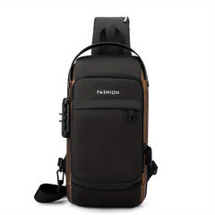 Casual Shoulder Bag Sports Chest Bag With Password Lock