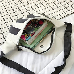 Canvas Waist Bag Arrow Shape Reflective Strip Couple Bag Casual Small Bag