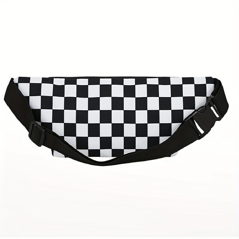Checkboard Waist Bag Waterproof Retro Outdoor Sports Waist Bag