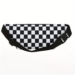 Checkboard Waist Bag Waterproof Retro Outdoor Sports Waist Bag