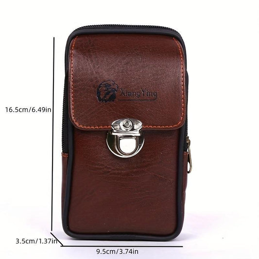 Men's Waist Bag Belt Buckle Zipper Phone Coin Purse