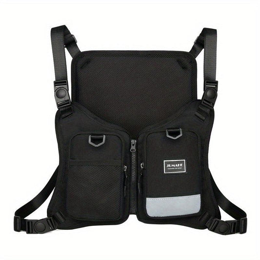 Men's Reflective Chest Bag Running Waist Bag Tactical Vest