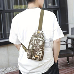 Men's Camo Chest Bag Outdoor Sports Crossbody Bag