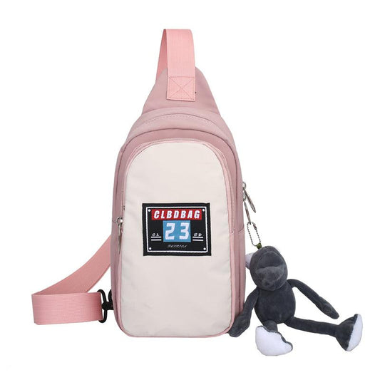 Large Pocket Shoulder Chest Bag With Pendant