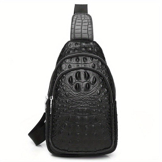 SCHLATUM Crocodile Pattern Crossbody Bag Multifunctional Backpack
