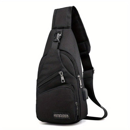 Men's Crossbody Bag with USB Charging Port