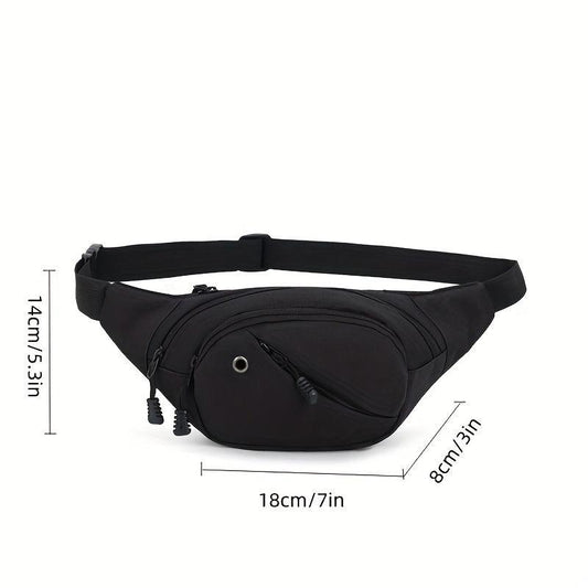 Men's Multifunctional Waist Bag Fanny Pack With Earphone Hole