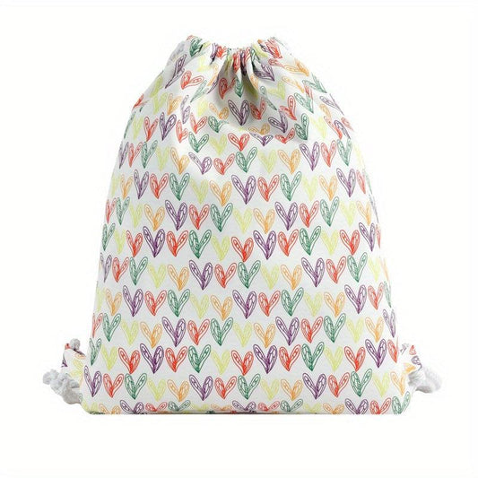 Pink Leopard Pattern Drawstring Backpack Lightweight Daypack