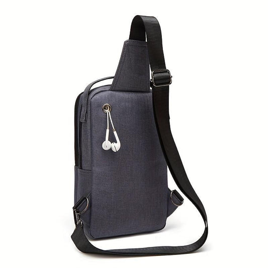 Men's Canvas Chest Bag Crossbody for Sports Outdoor Fitness Travel