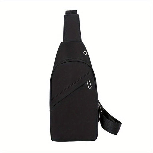 Men's Crossbody Bag With Earphone Hole For Outdoor Sports