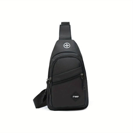Men's Crossbody Bag Multifunctional Shoulder Bag With Earphone Hole