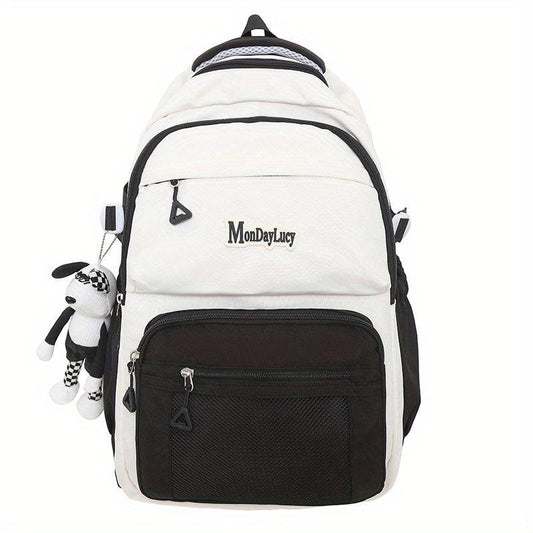 Large Capacity Nylon Preppy Backpack Durable Lightweight Laptop Daypack