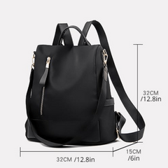 Minimalist Casual Zipper Backpack Solid Color Work Bag