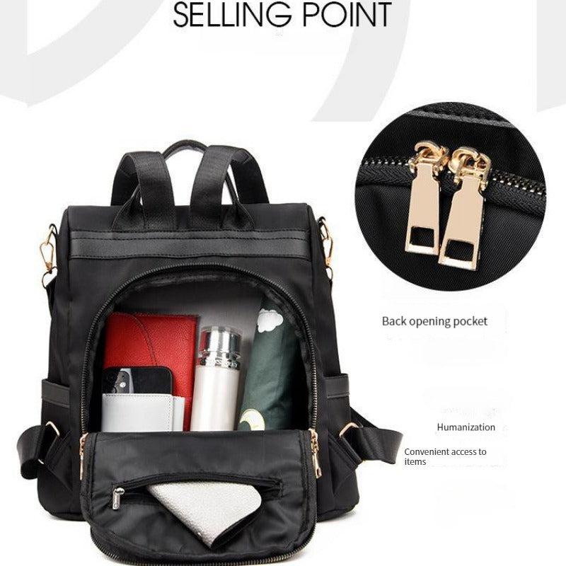 Minimalist Casual Zipper Backpack Solid Color Work Bag
