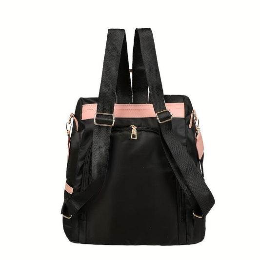Large Capacity Colorblock Backpack Women's Daypack
