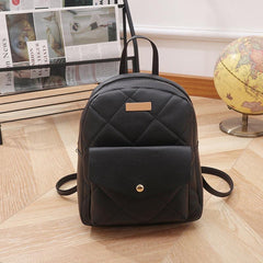 Argyle Quilted Backpack Women's Shoulder Bag With Adjustable Strap