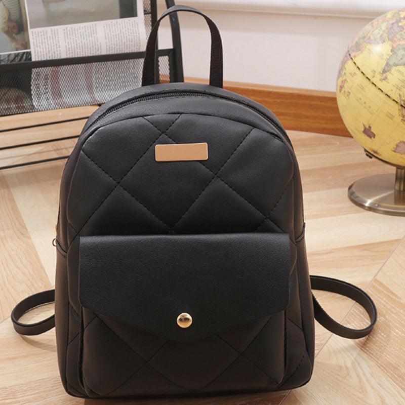 Argyle Quilted Backpack Women's Shoulder Bag With Adjustable Strap