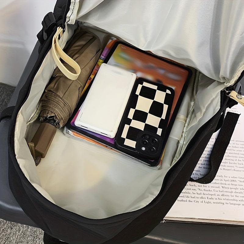 Large Capacity Backpack Zipper Rucksack Buckles School Bookbag