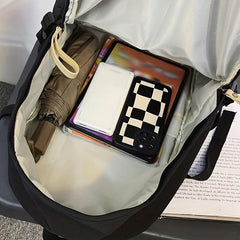 Large Capacity Backpack Zipper Rucksack Buckles School Bookbag