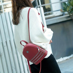 Studded Backpack Purse Preppy School Bag Daypack