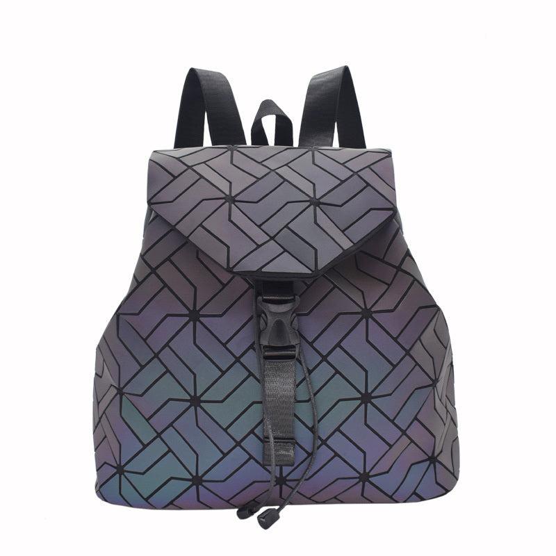 Women's Geometric Backpack Luminous Folding Student Backpack