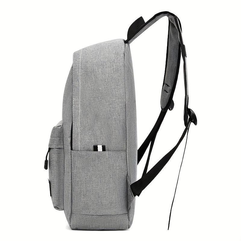 Casual Business Laptop Backpack Solid Canvas Schoolbag Daypack