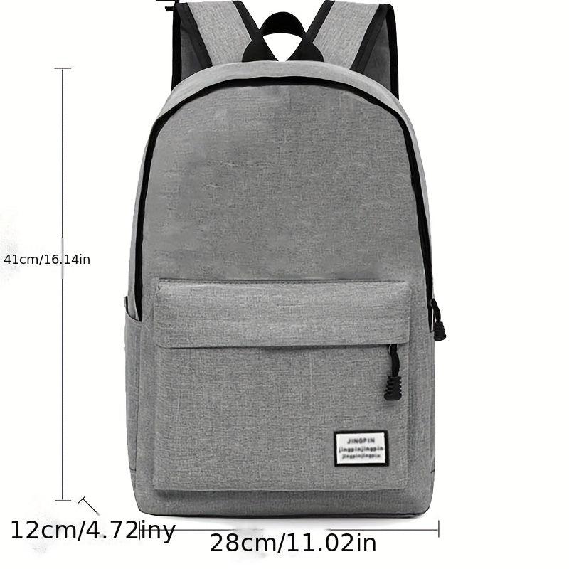 Casual Business Laptop Backpack Solid Canvas Schoolbag Daypack