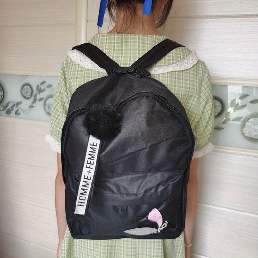 Leaf Decor Backpack Canvas School Bag Travel Book Bag