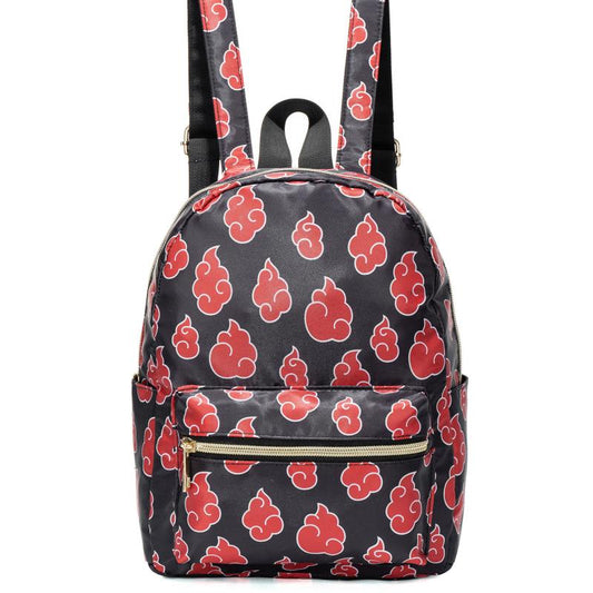 Red Cloud Print Backpack Small Travel Daypack Casual Bookbag