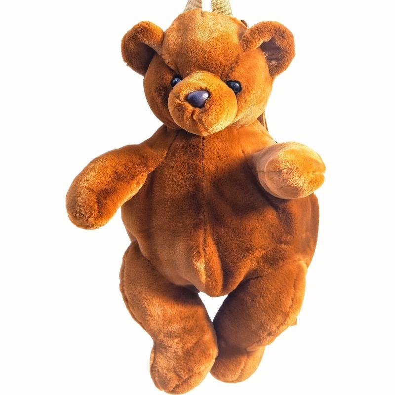 Bear Plush Animal Schoolbag Faux Fur Cartoon Purse For Kids