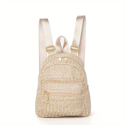 Straw Woven Backpack Purse Beach Travel Bag Braided Daypack