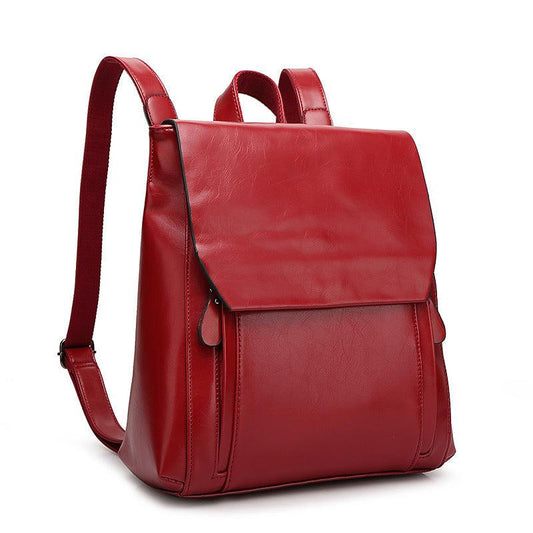 Stylish Flap Backpack Women's Faux Leather Bag for Work & School