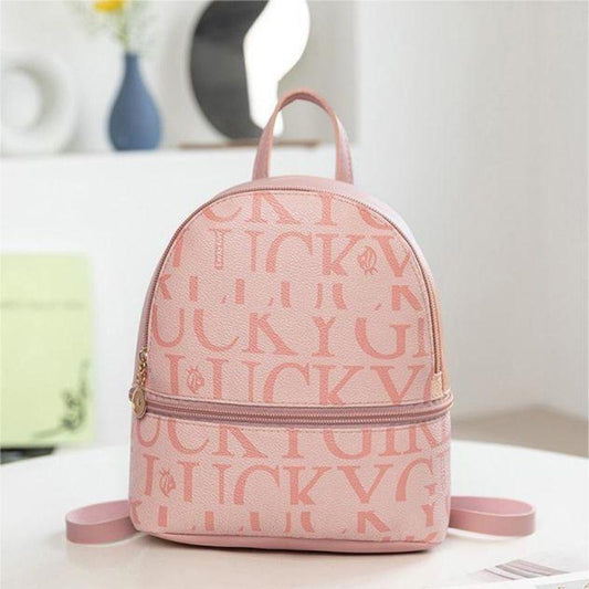 Small Faux Leather Backpack with Adjustable Strap for Work & School