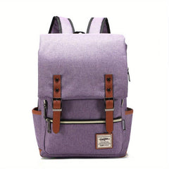 Vintage Canvas Flap Backpack Laptop Daypack Pockets Travel Schoolbag