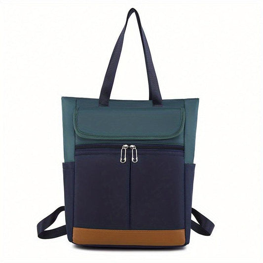 Contrast Backpack Faux Feather Large Capacity Weekender Bag Waterproof