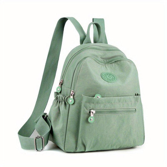 Large Capacity Stylish Solid Nylon Zipper Backpack