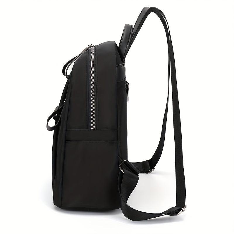 Nylon Backpack Double Zipper Pocket Daypack Women's Travel School Bag