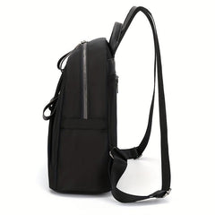 Nylon Backpack Double Zipper Pocket Daypack Women's Travel School Bag
