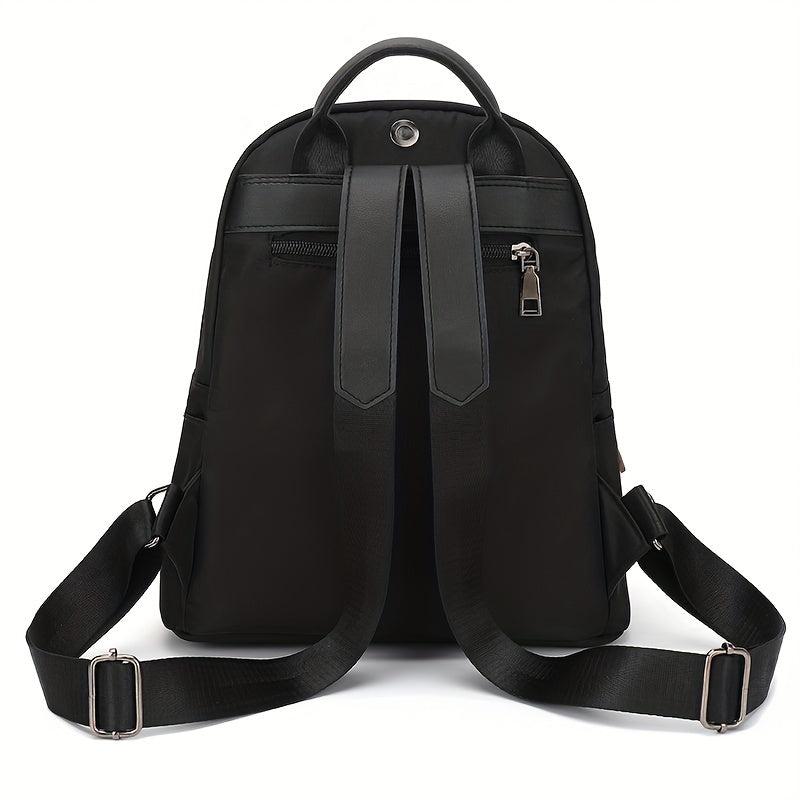 Nylon Backpack Double Zipper Pocket Daypack Women's Travel School Bag
