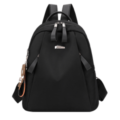 Nylon Backpack Double Zipper Pocket Daypack Women's Travel School Bag