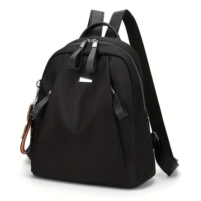 Nylon Backpack Double Zipper Pocket Daypack Women's Travel School Bag