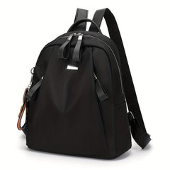 Nylon Backpack Double Zipper Pocket Daypack Women's Travel School Bag