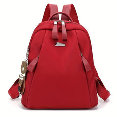 Nylon Backpack Double Zipper Pocket Daypack Women's Travel School Bag