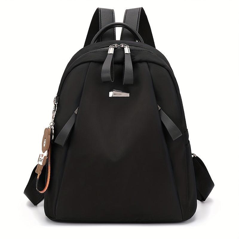 Nylon Backpack Double Zipper Pocket Daypack Women's Travel School Bag