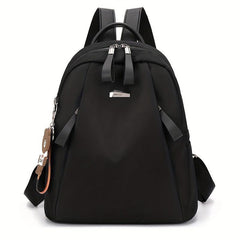 Nylon Backpack Double Zipper Pocket Daypack Women's Travel School Bag