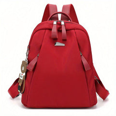 Nylon Backpack Double Zipper Pocket Daypack Women's Travel School Bag