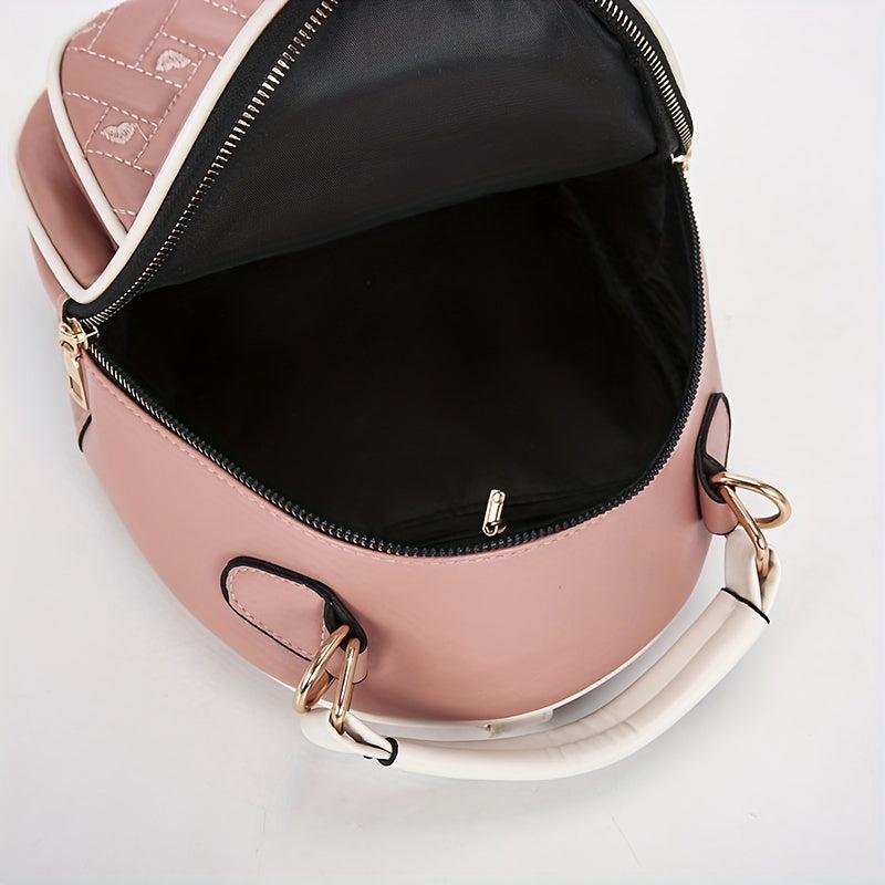 Heart Metal Decor Top Handle Backpack Lightweight Shoulder Bag