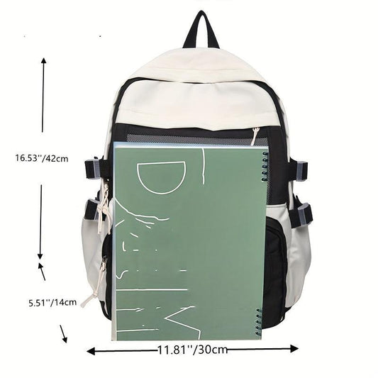 Mesh Pockets Front Backpack Laptop Rucksack Travel Schoolbag