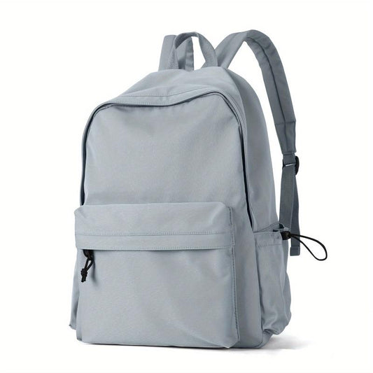 Solid Laptop Backpack Preppy Style Lightweight Travel Bookbag