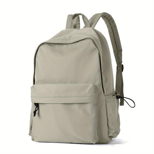 Solid Laptop Backpack Preppy Style Lightweight Travel Bookbag